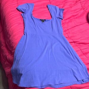 Forever 21 Blue Tunic with Flutter Sleeves and Square Neck
